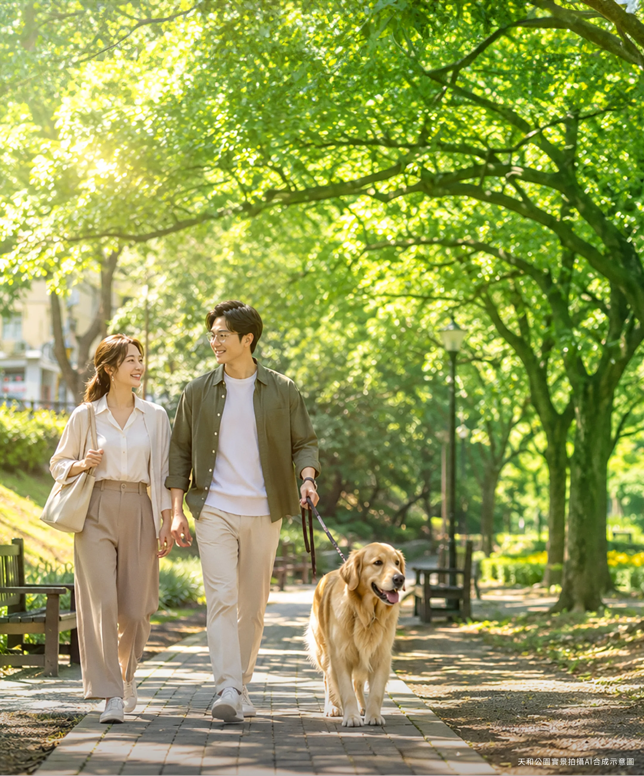 天和公園實景拍攝AI合成示意圖
